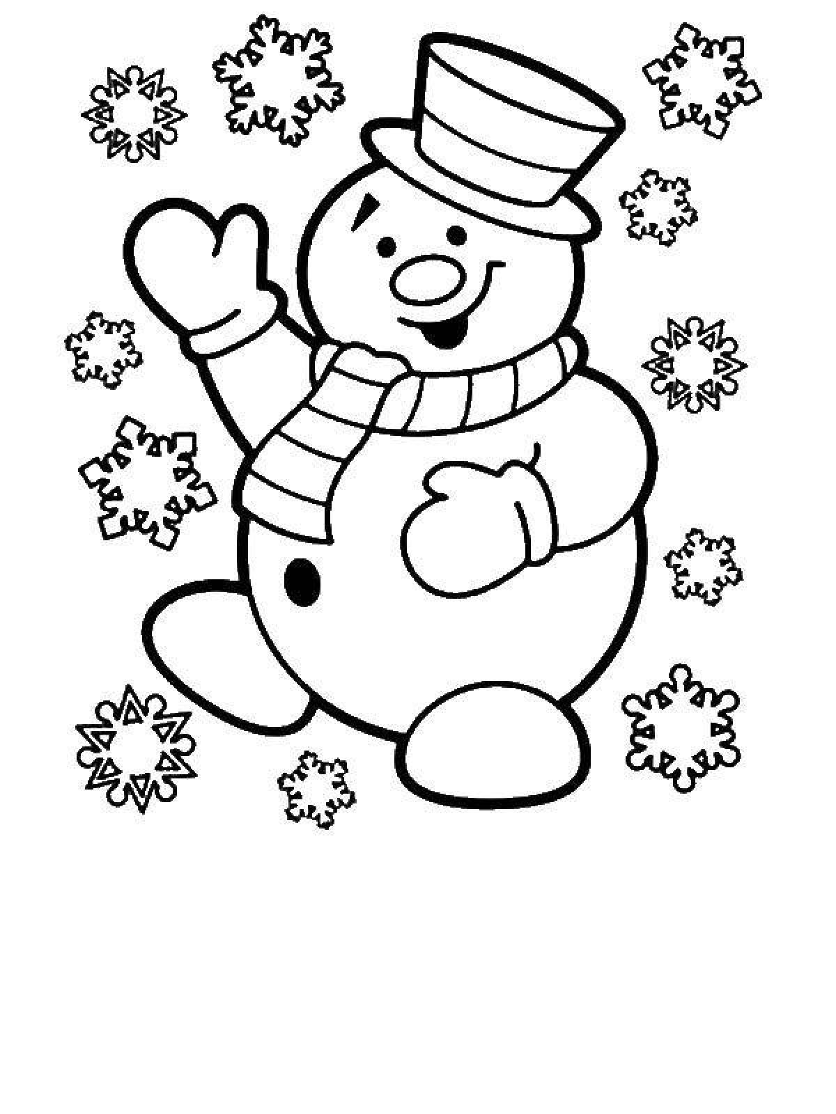Funny snowman antistress coloring book