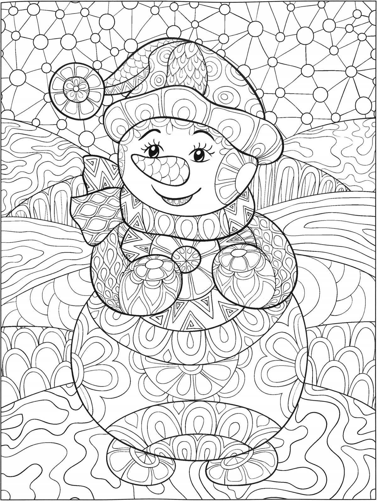 Live snowman antistress coloring book