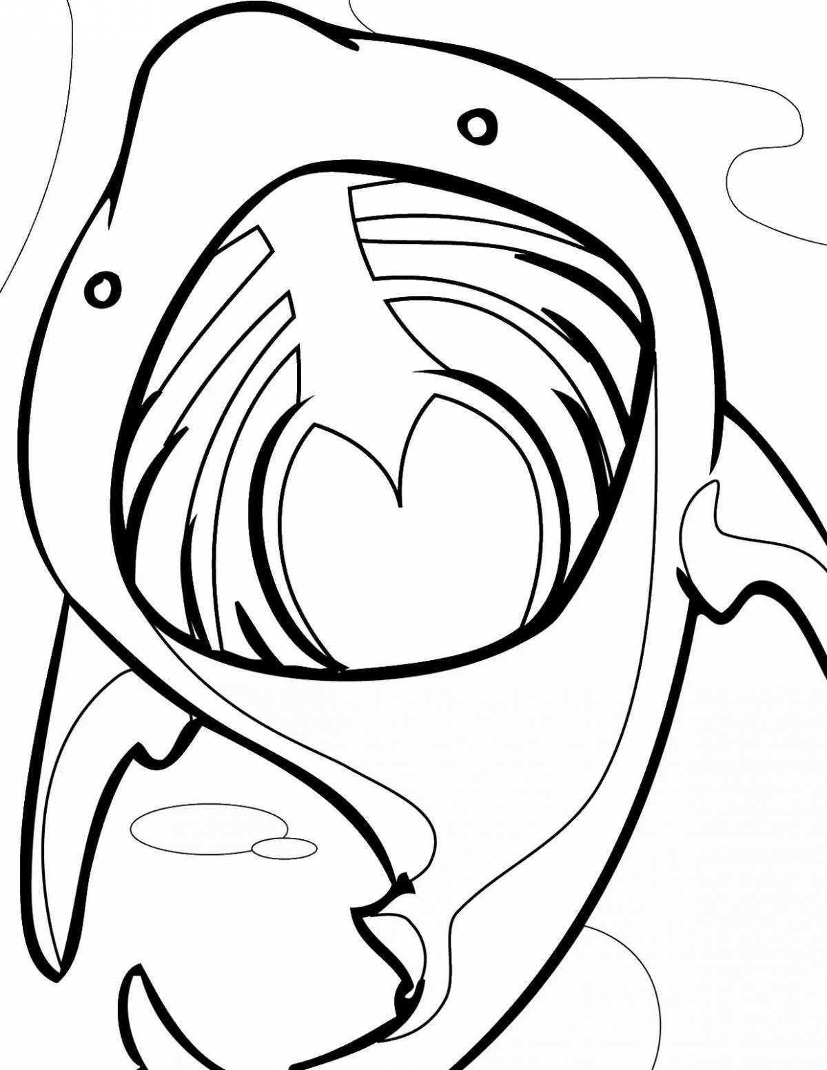 Big whale shark coloring page