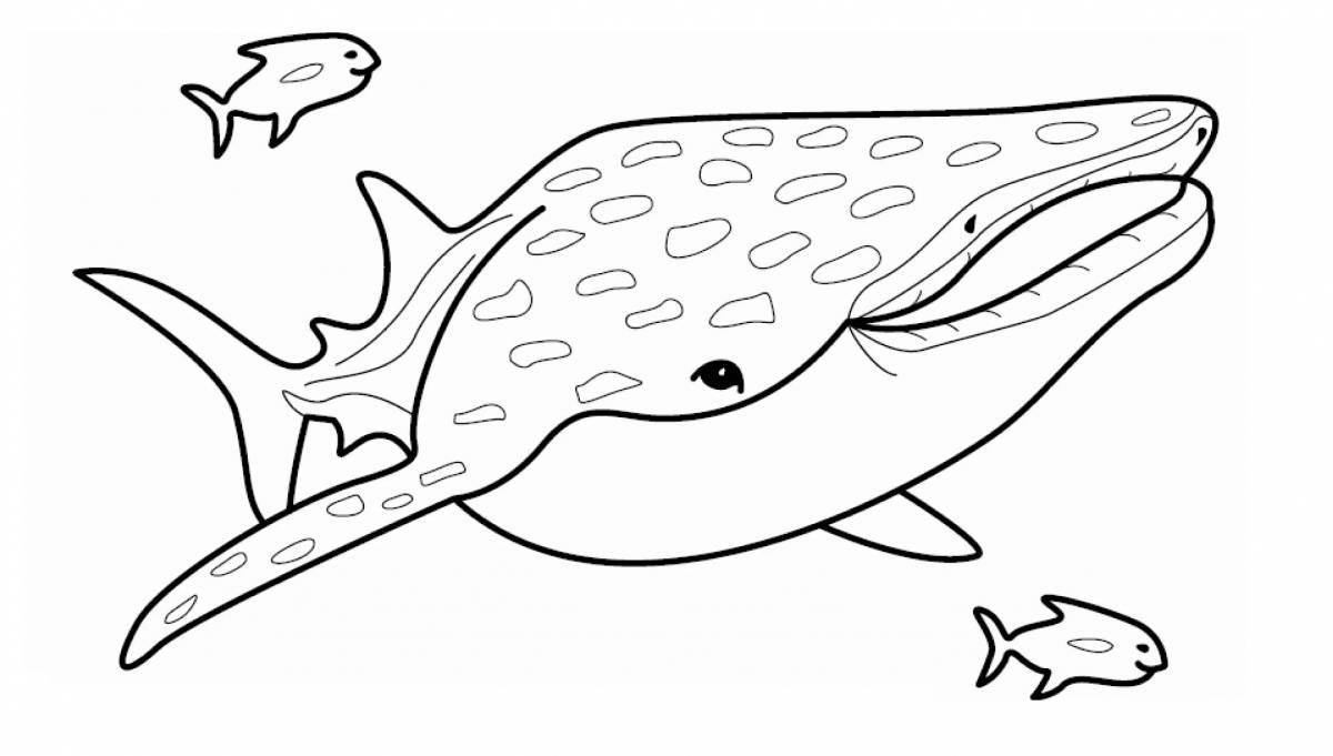 Whale shark glitter coloring book