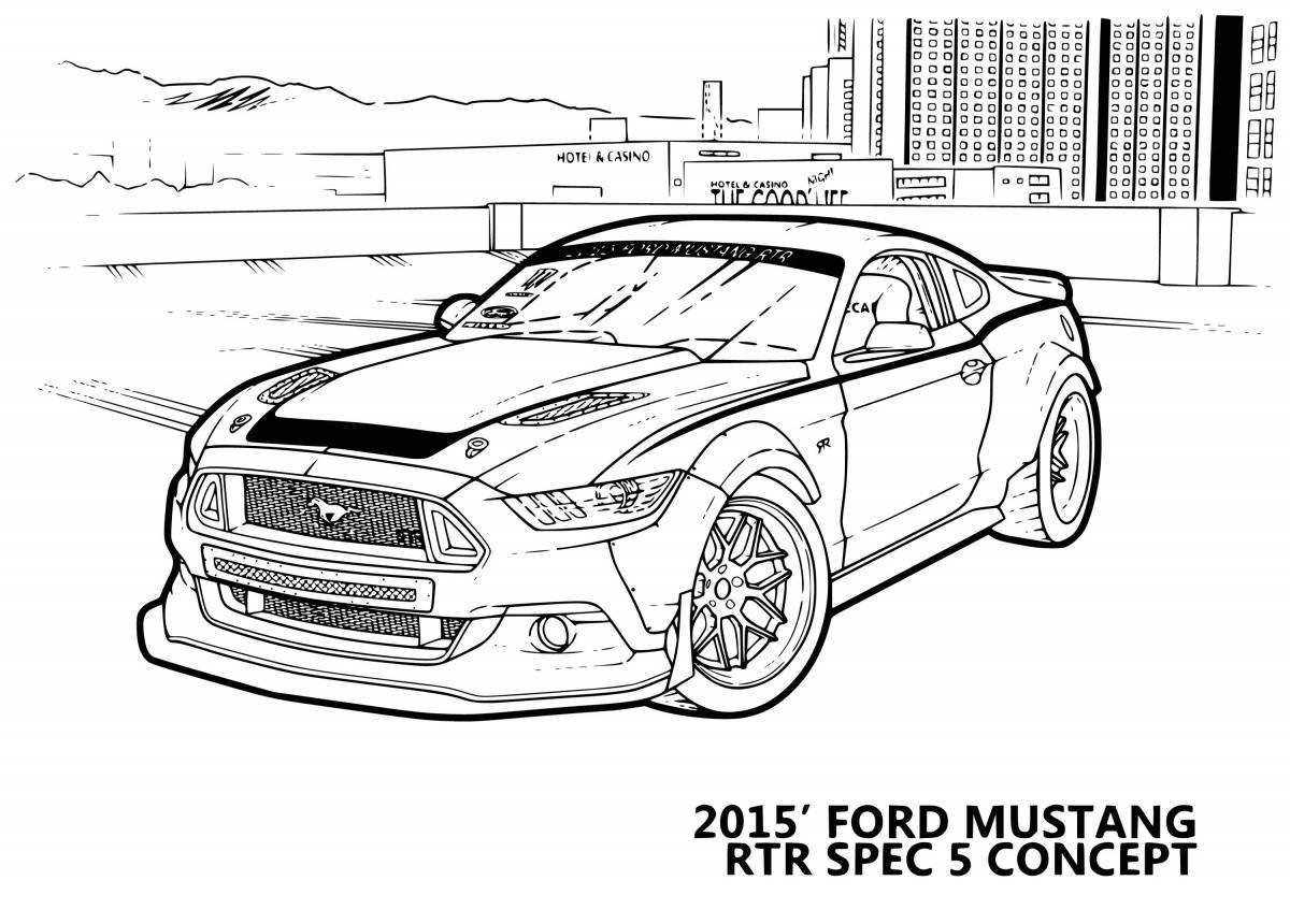 Colouring funny car ford