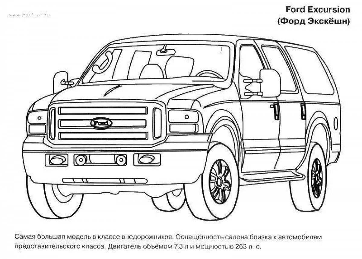 Coloring book bold ford car