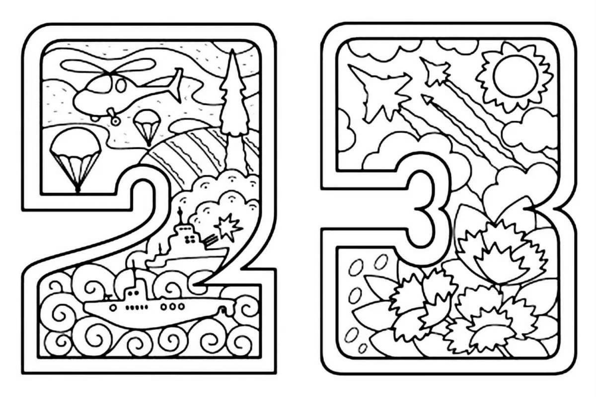 Coloring book bold number 23