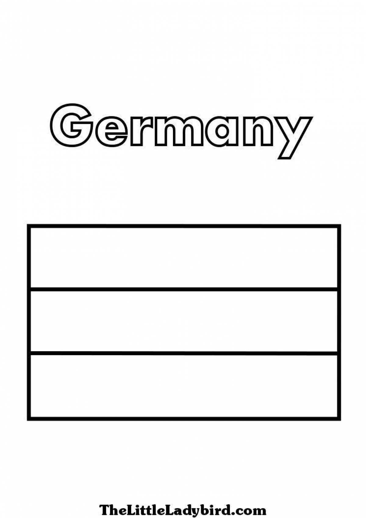 Coloring book with beautiful german flag