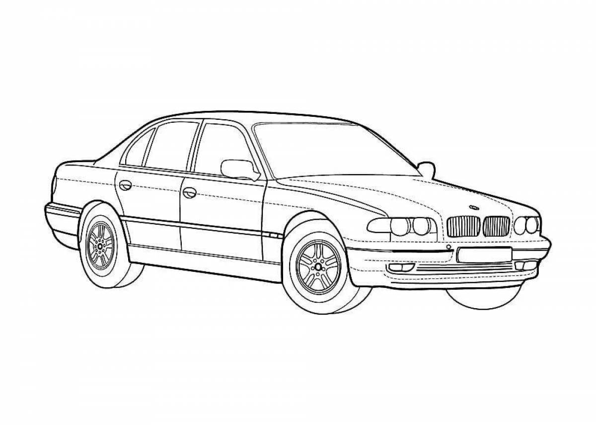 Coloring book shiny bmw cars