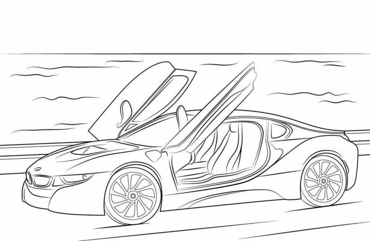 Coloring book exquisite bmw cars