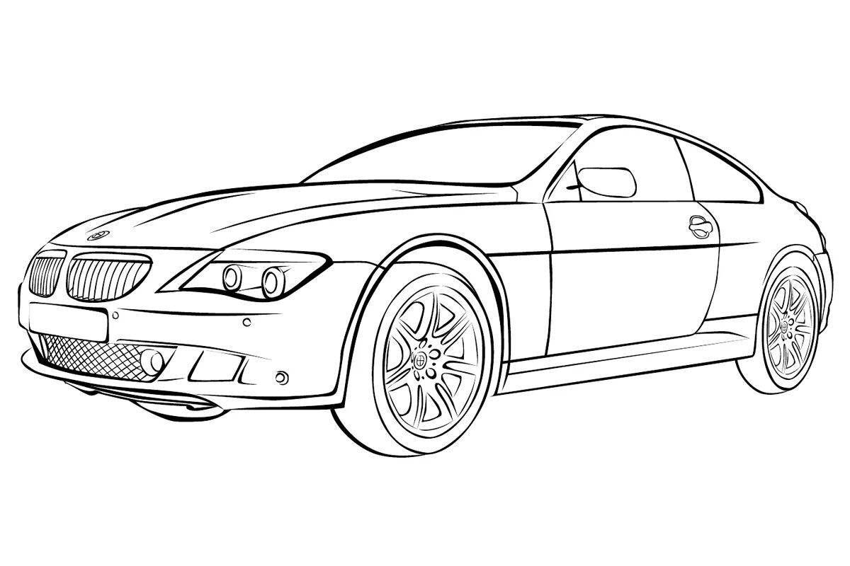 Coloring pages with artistic bmw cars