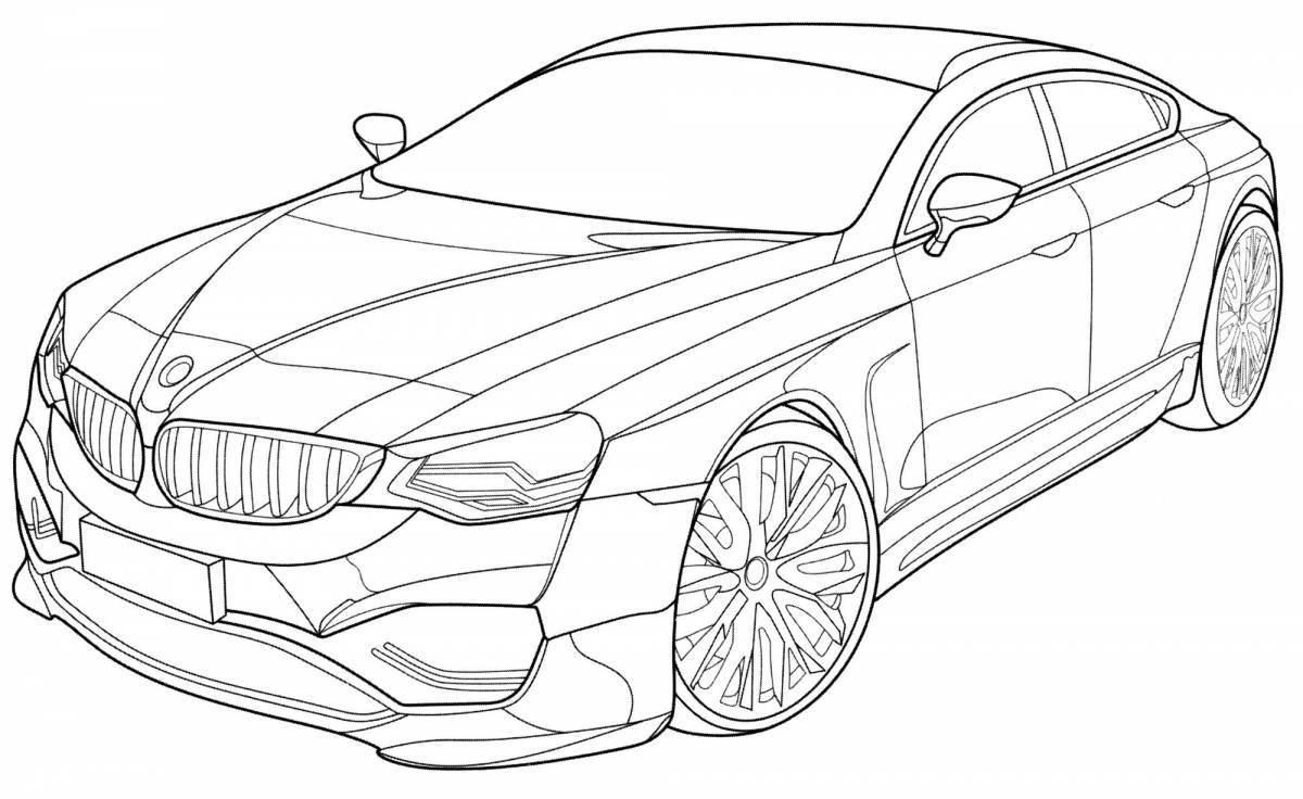 Detailed coloring of bmw cars