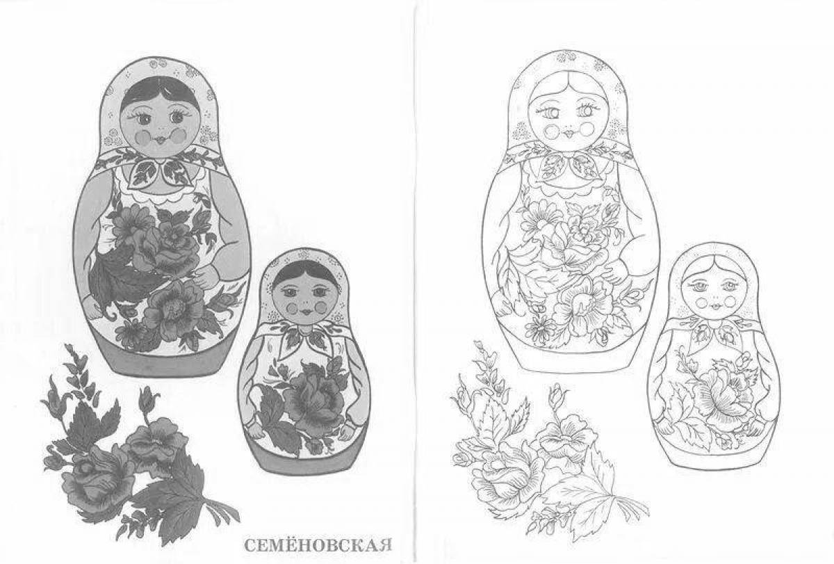 Living nesting doll coloring