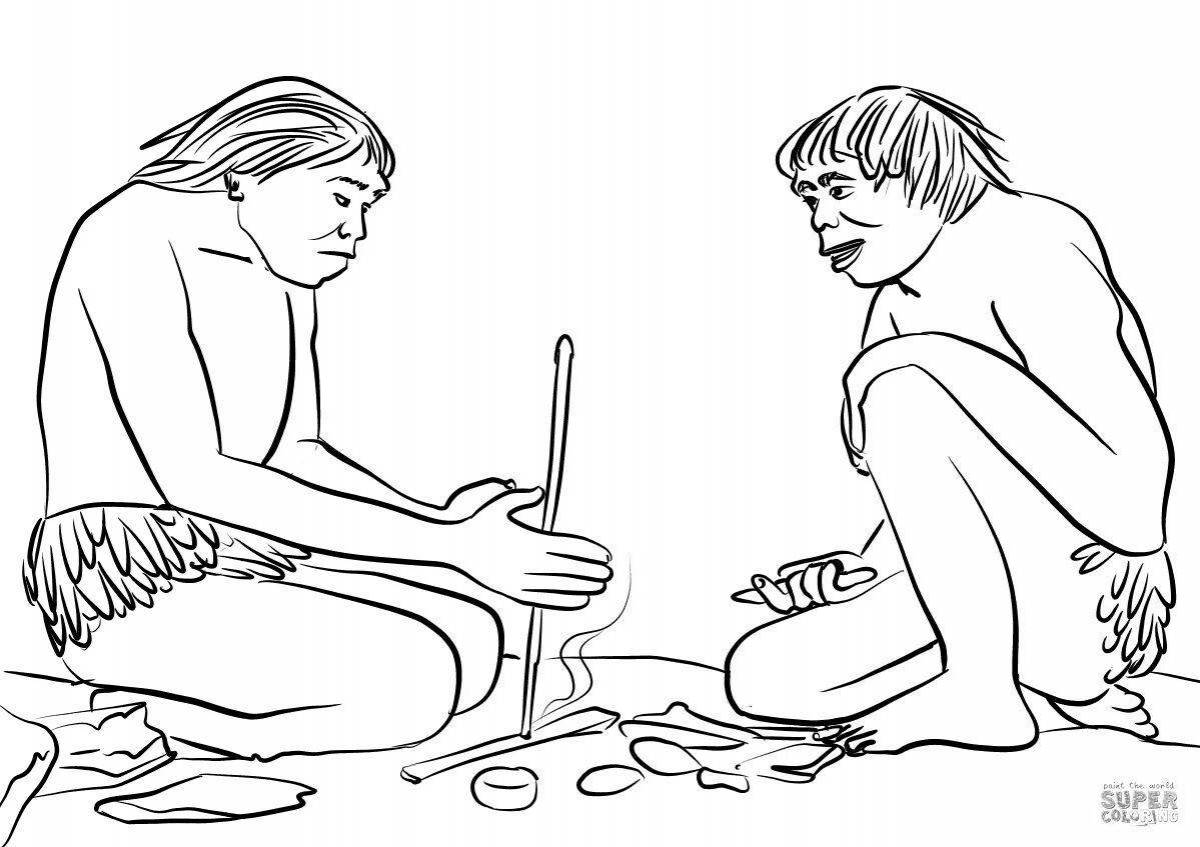 Coloring page amazing ancient people