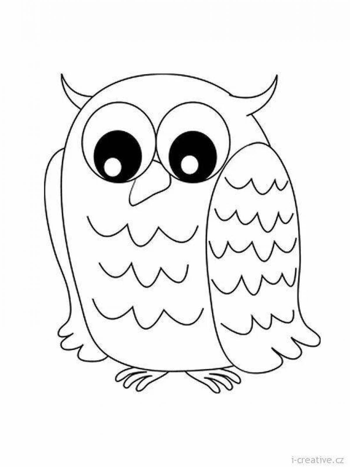 Glowing snowy owl coloring page