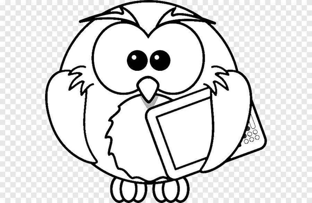 Flawless white owl coloring page