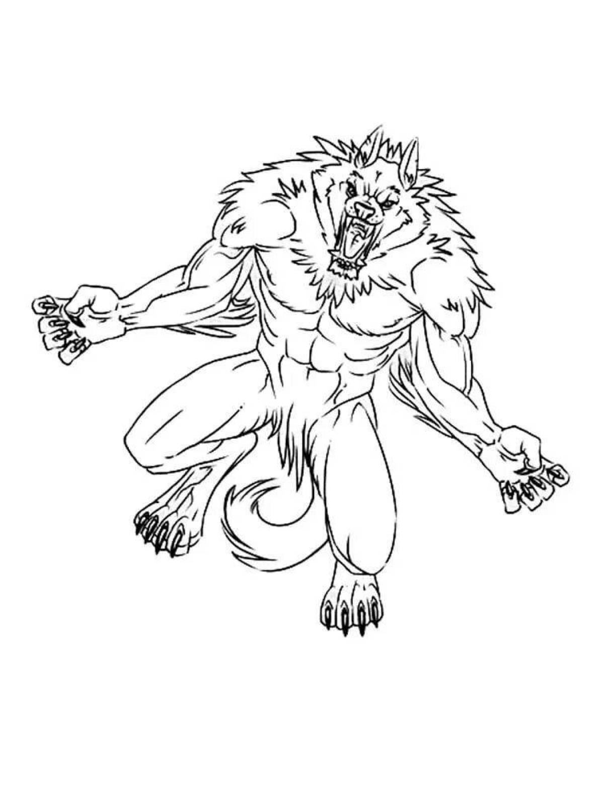 Monster coloring werewolf leon