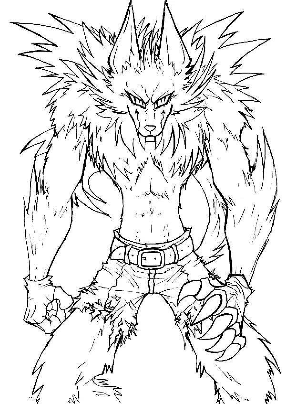 Werewolf leon ugly coloring page