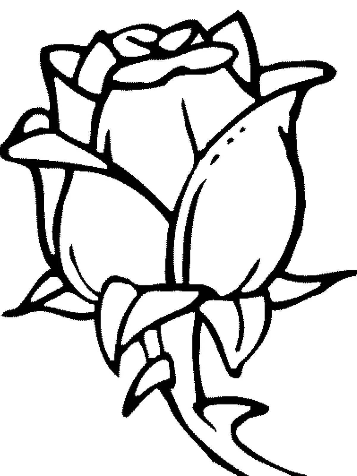 Coloring page gentle rose
