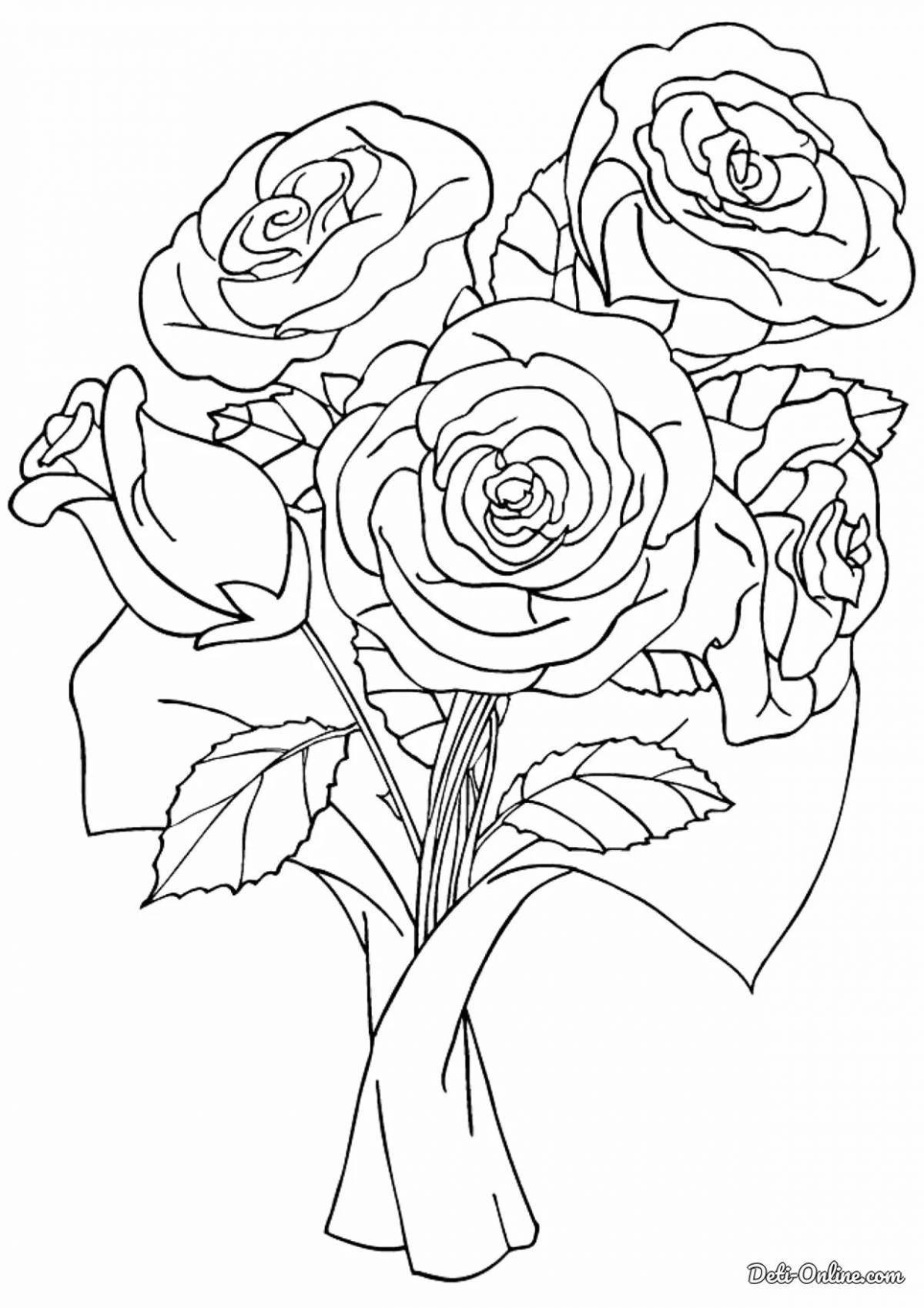 Glowing rose coloring page