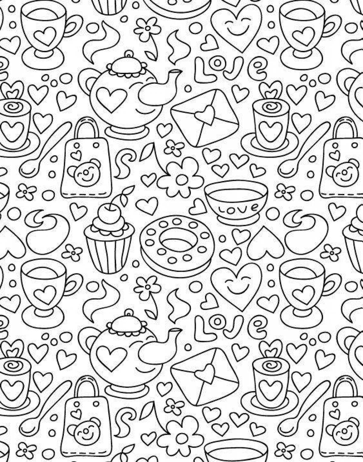 Luscious coloring page food a lot