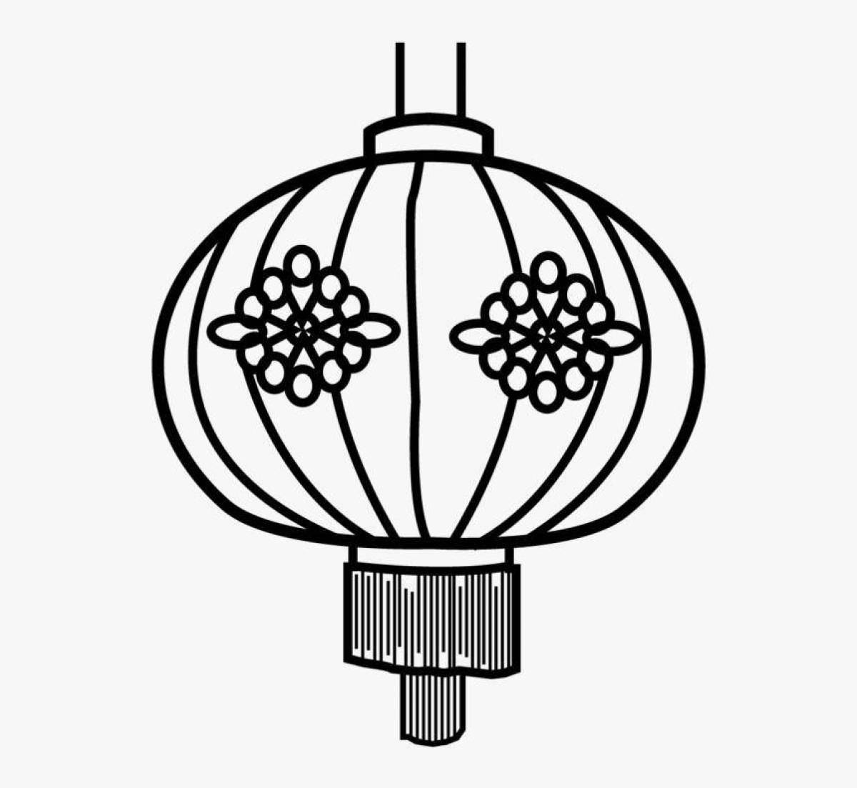 Раскраска «великолепный китайский фонарик»