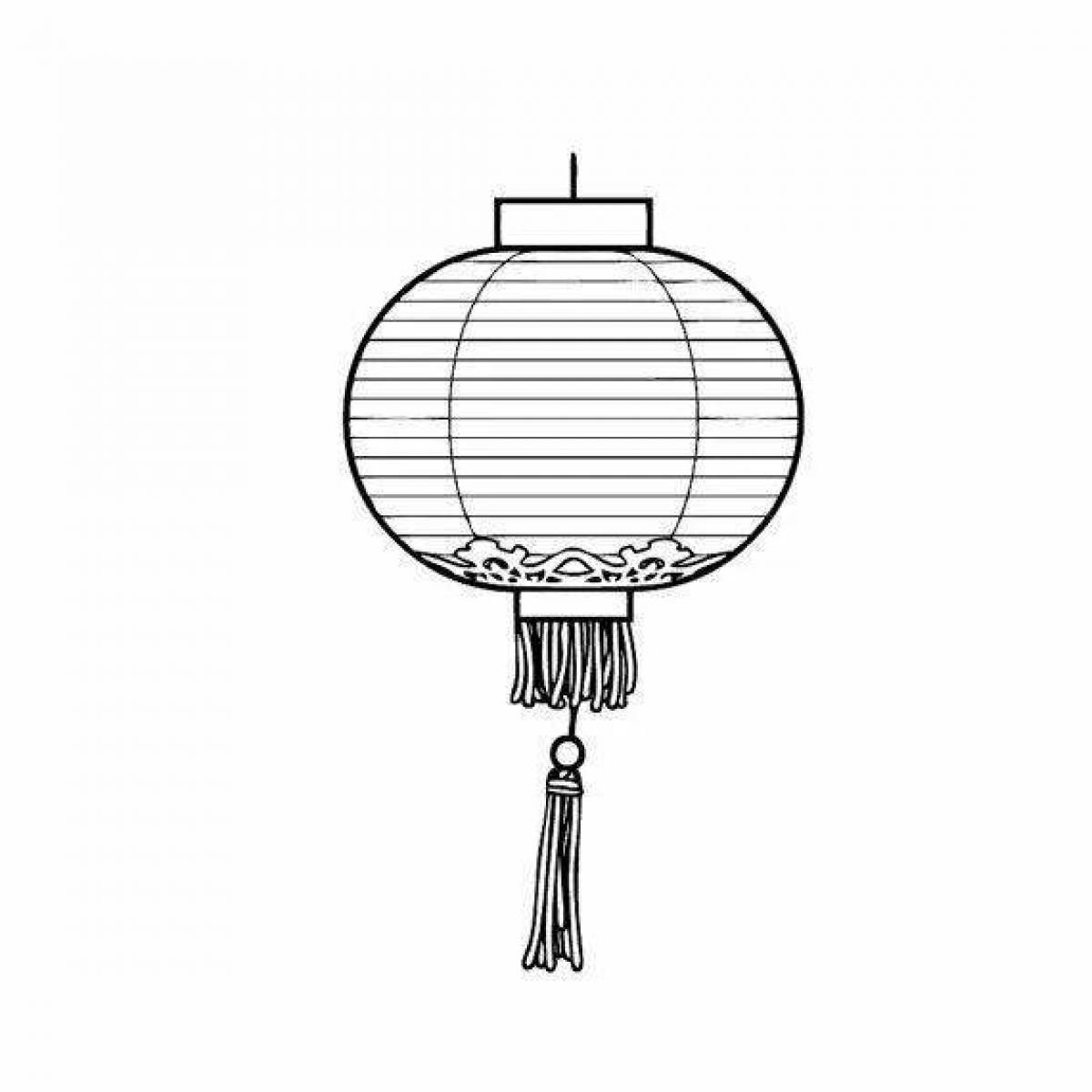 Раскраска «изысканный китайский фонарик»