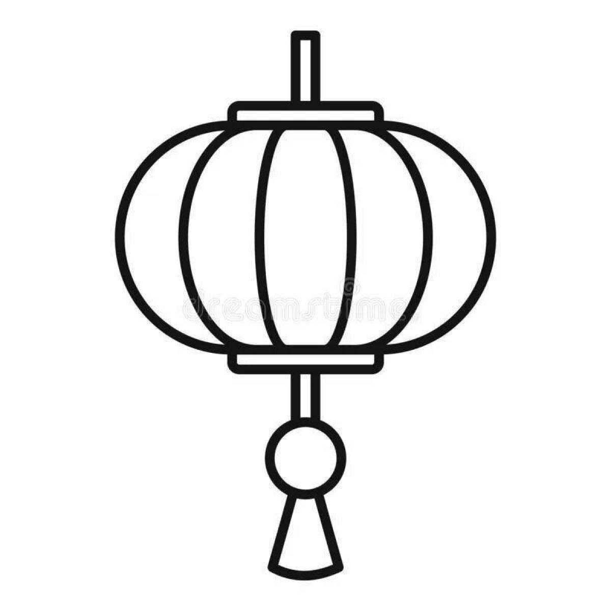 Раскраска китайский фонарик
