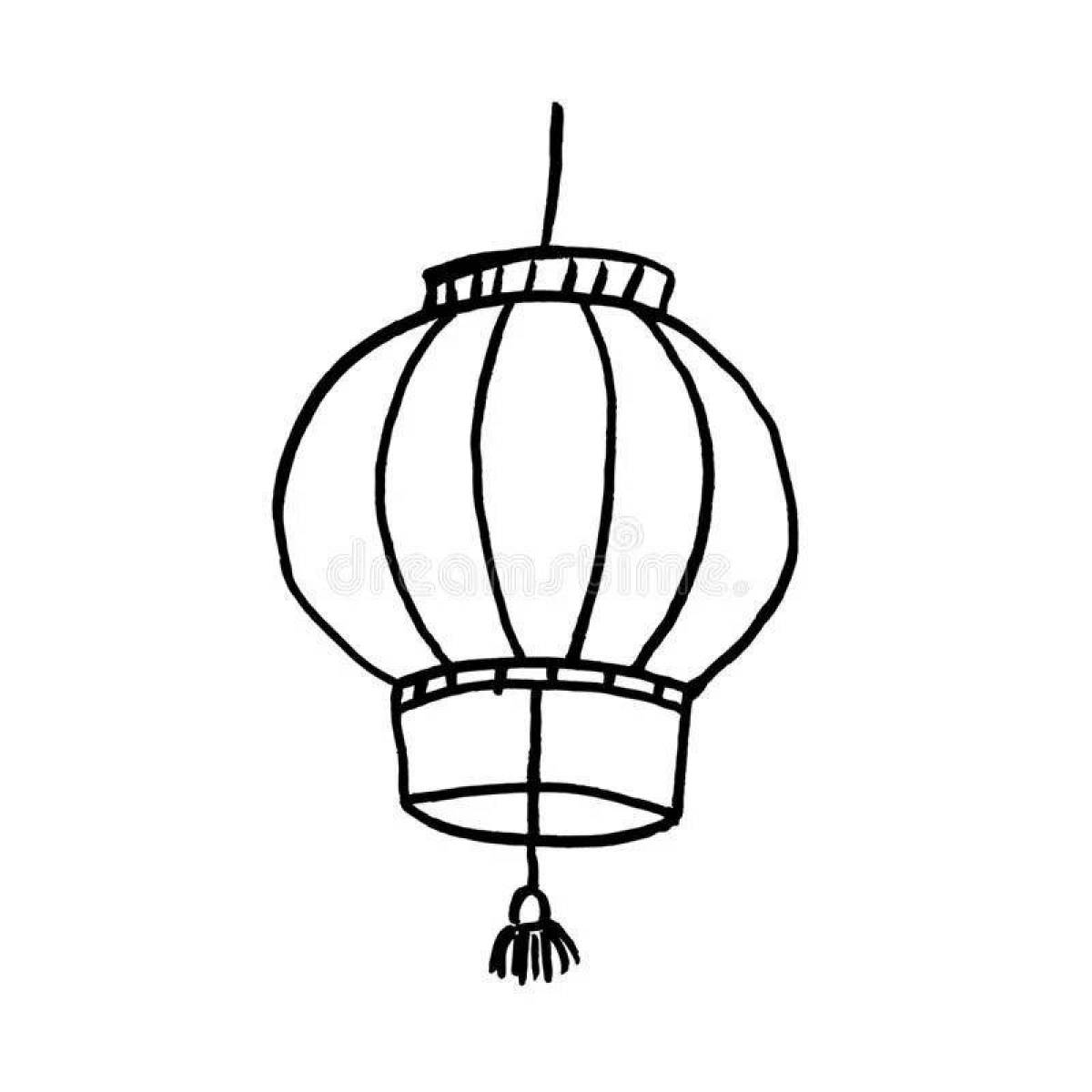 Увлекательная раскраска китайский фонарик