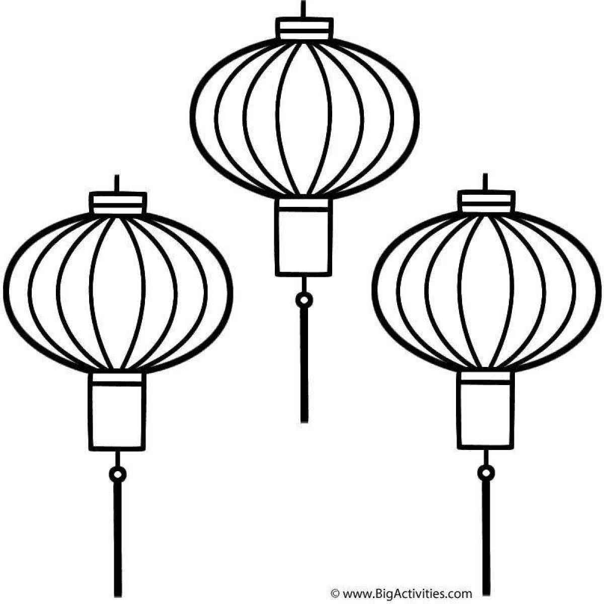 Chinese lantern coloring page