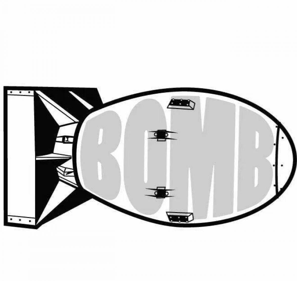 Bold nuclear bomb coloring page