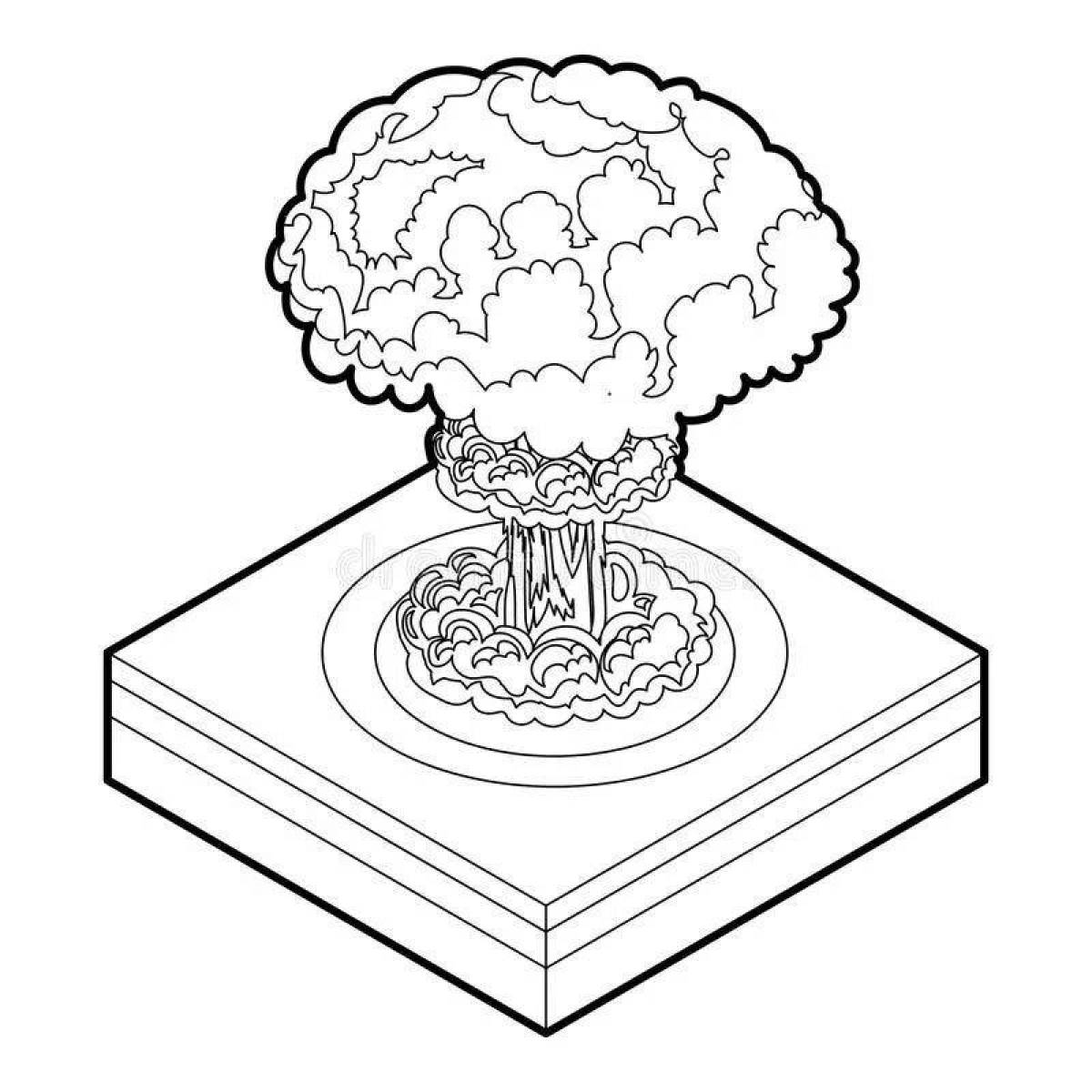 Coloring book charming nuclear bomb