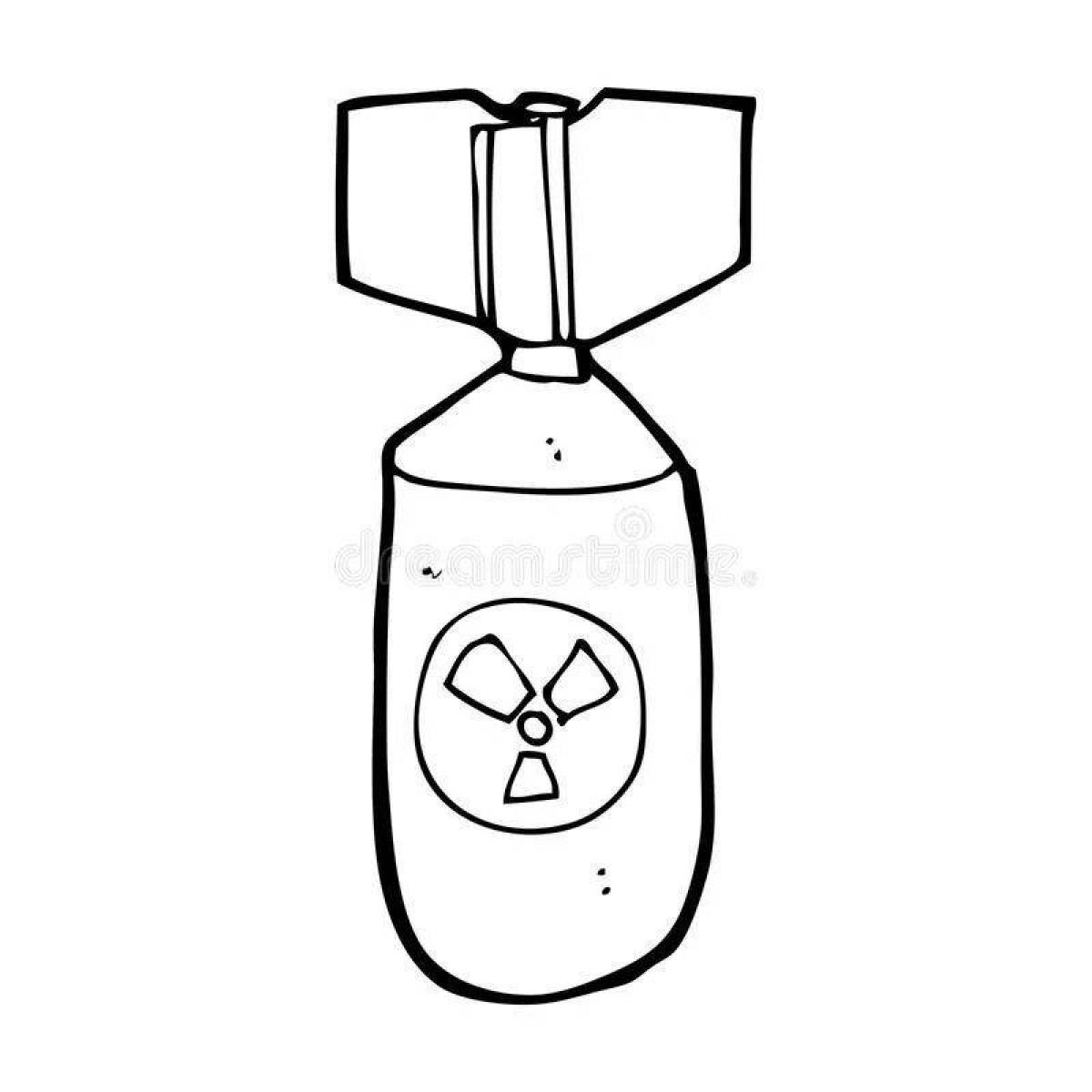 Nuclear bomb playful coloring page