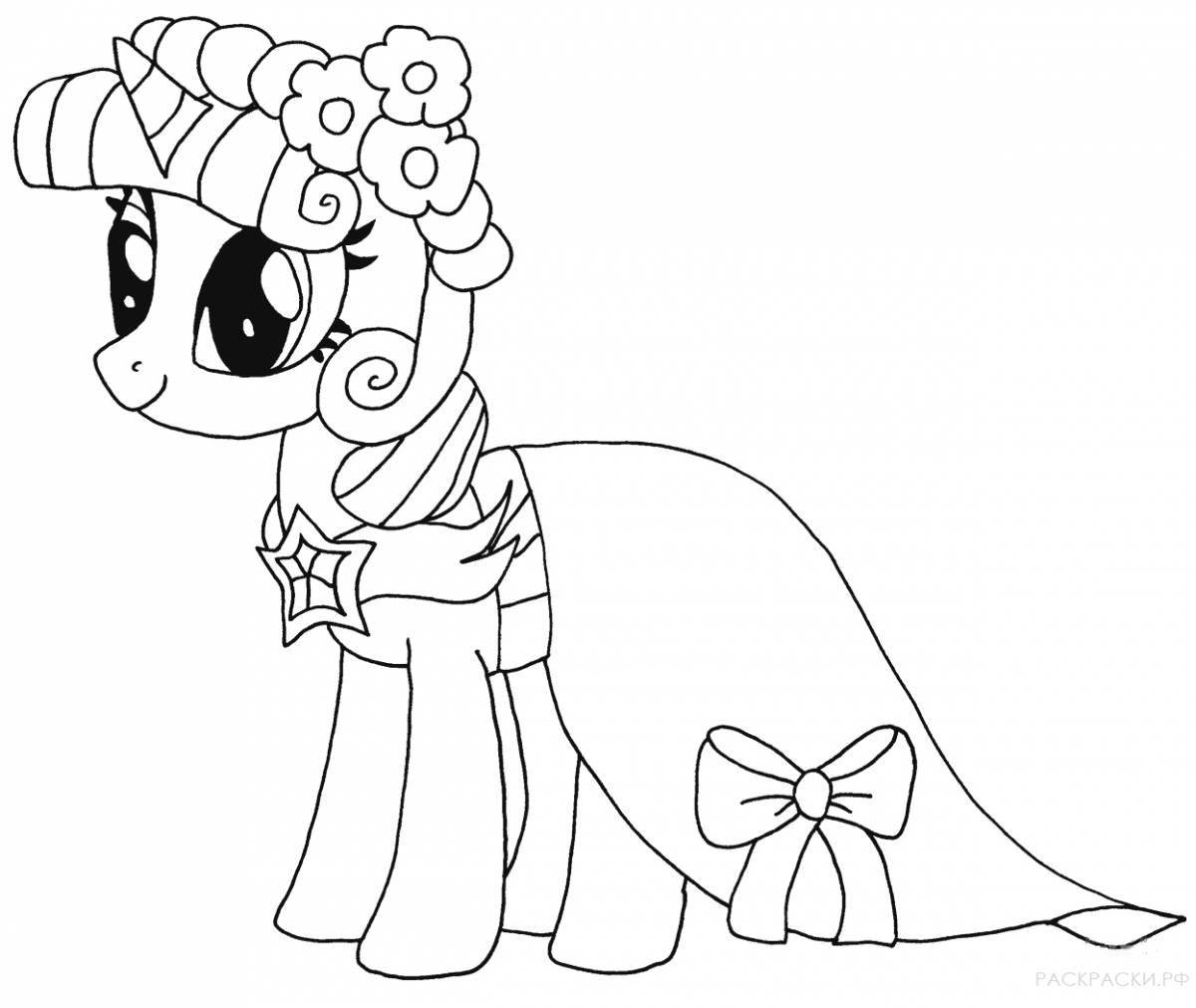 Coloring page cute pony malito