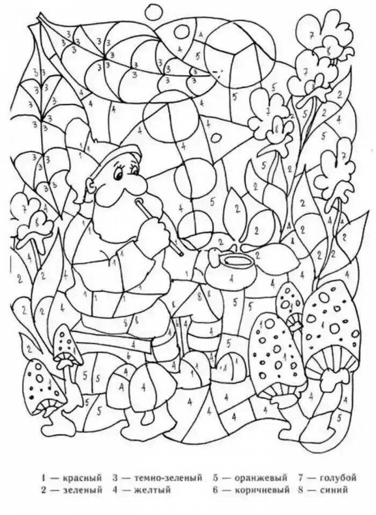 Bright number coloring page