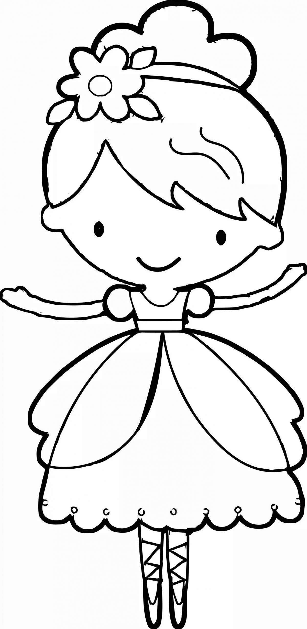 Pretty coloring page easy for girls
