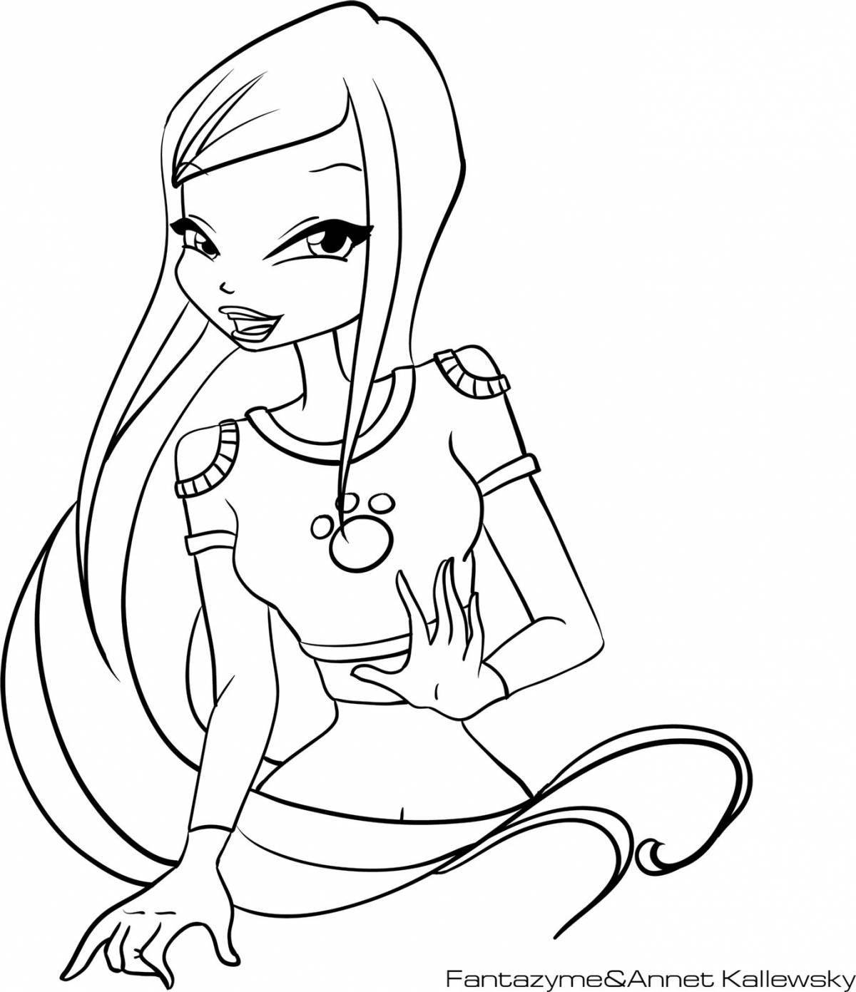 Radiant coloring page easy for girls