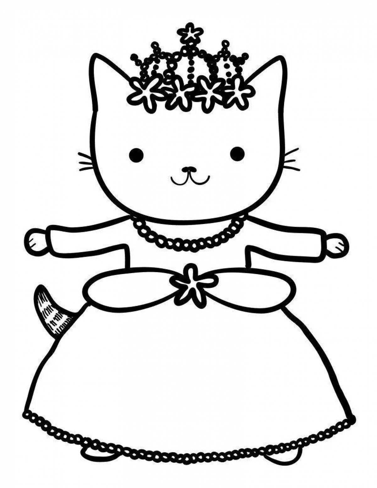 Charming coloring princess with a crown