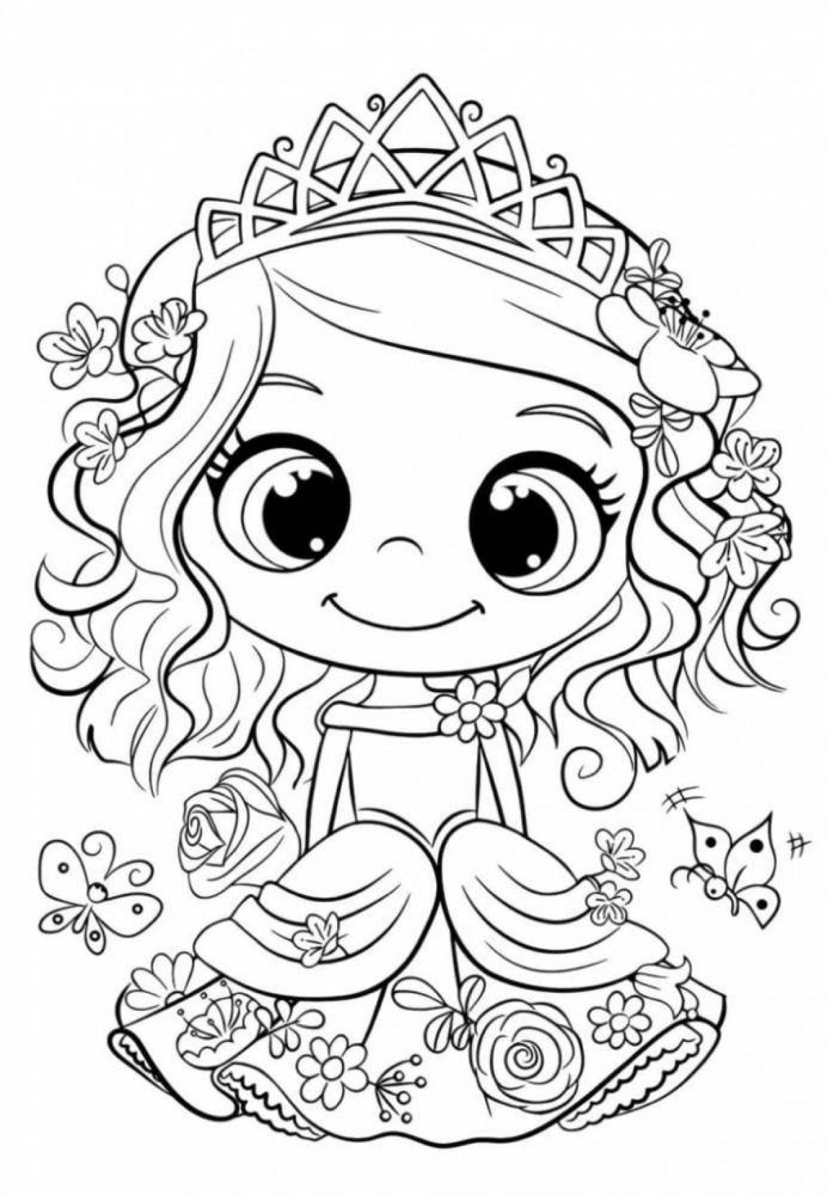 Shine coloring princess with a crown