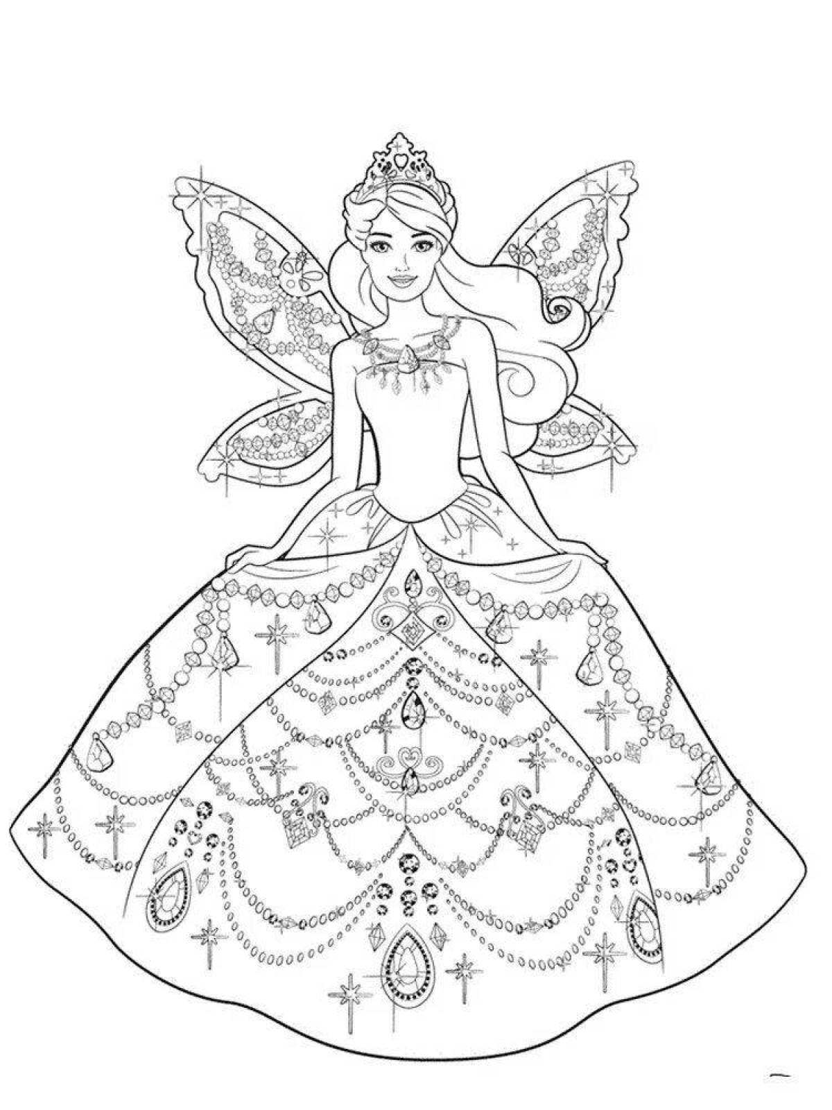 Large coloring princess with a crown
