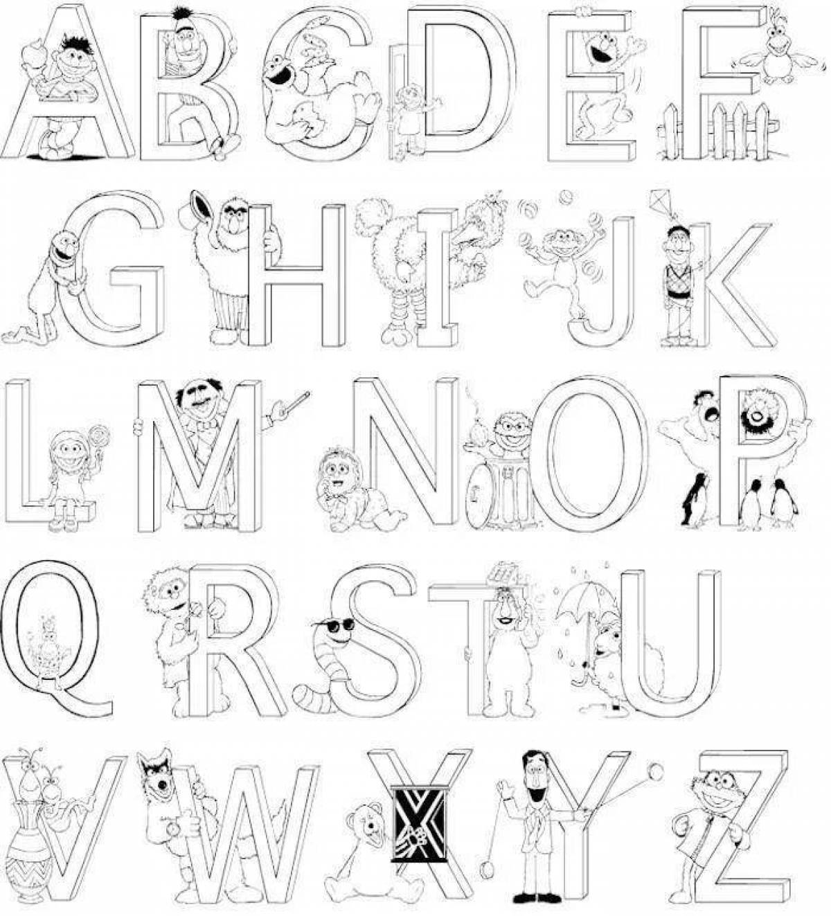 Coloring page dazzling letter l
