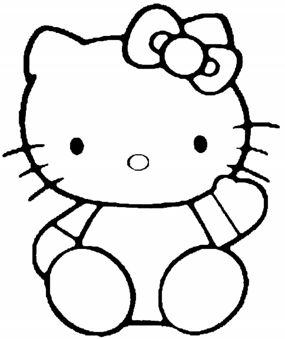Glowing hello kitty coloring page