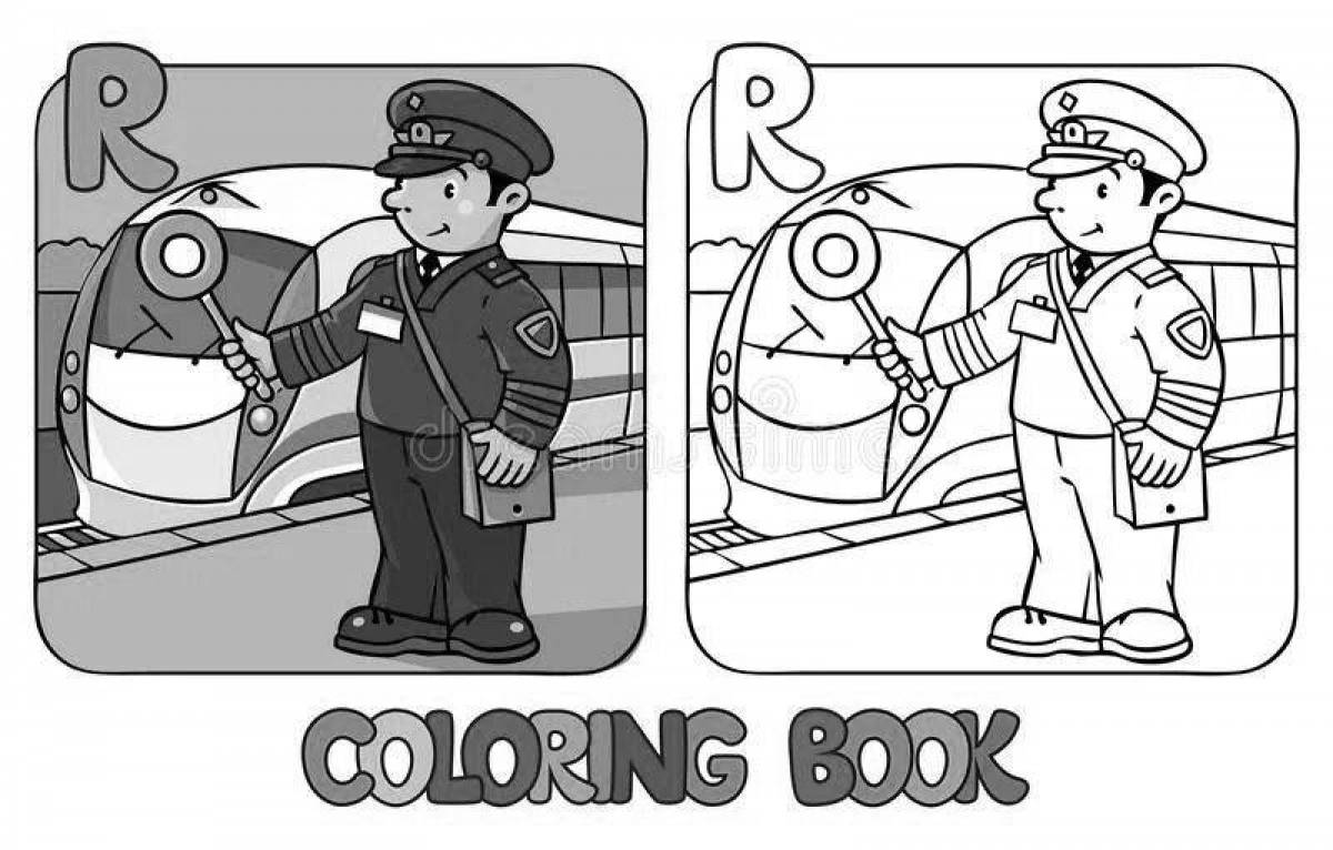 Entertaining coloring professions in transport