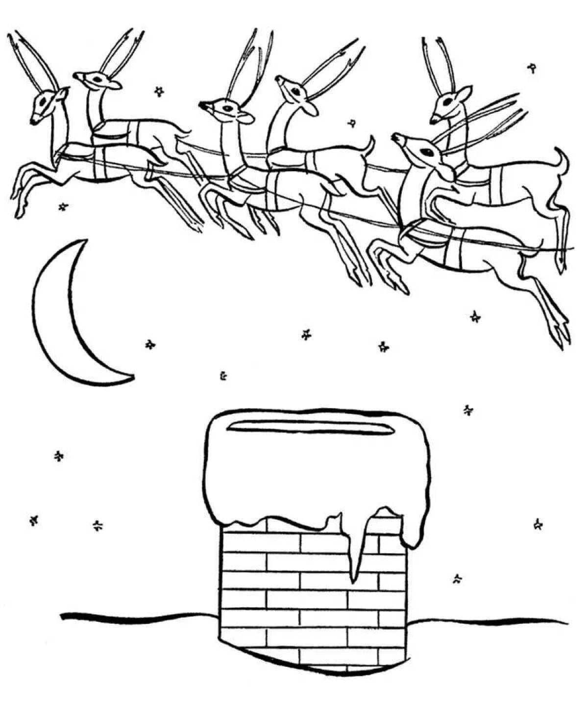 Joyful christmas eve coloring page