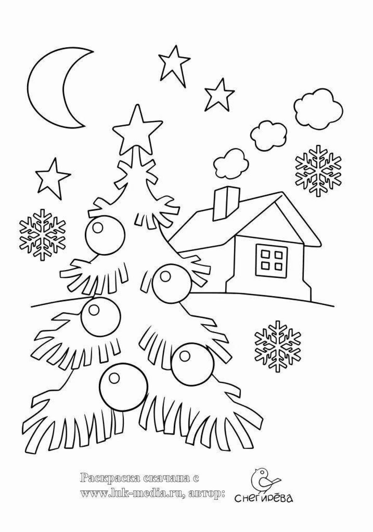 Fantastic christmas eve coloring page