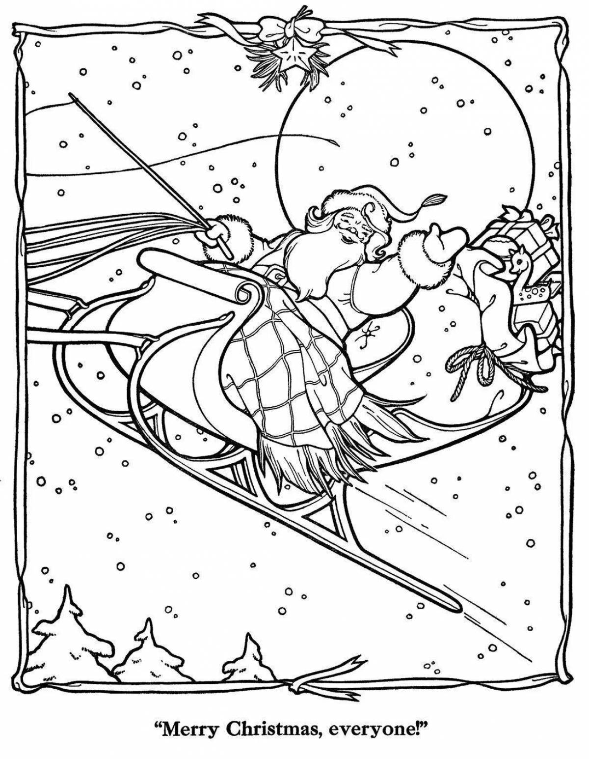 Sparkling Christmas Eve Coloring Page