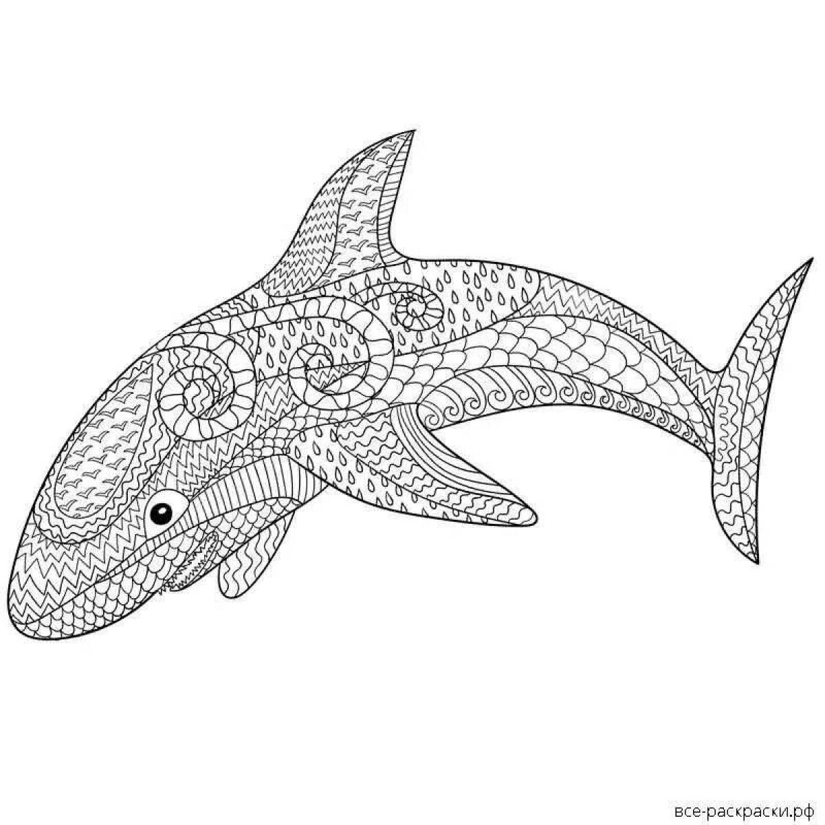 Красочная раскраска акула от икеа