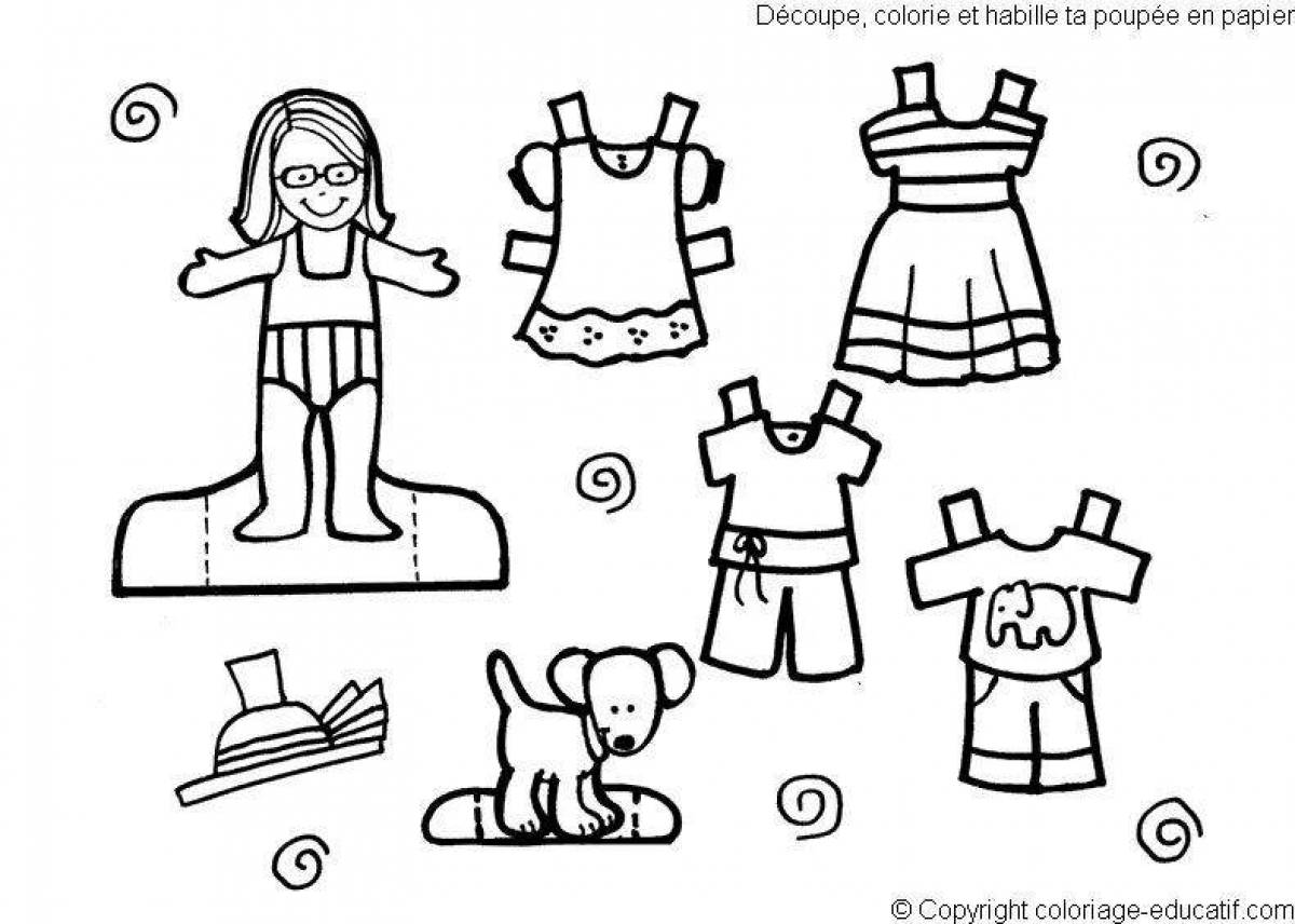 Fun coloring doll without clothes