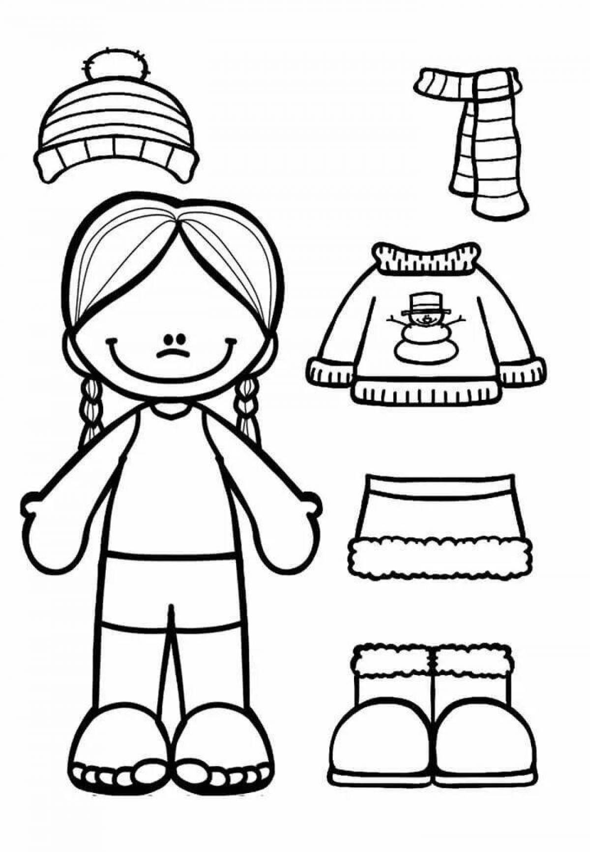 Delightful coloring doll without clothes