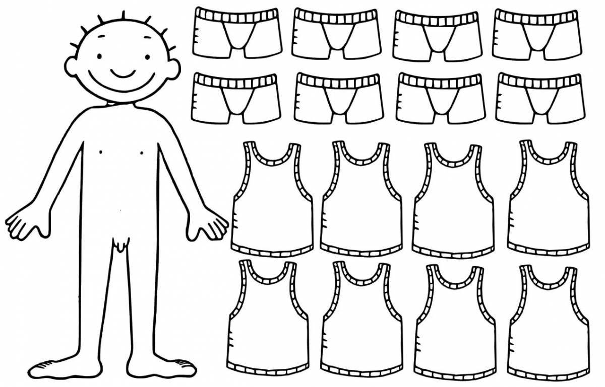 Bright coloring doll without clothes