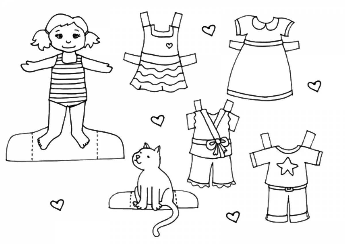 Dazzling coloring doll without clothes