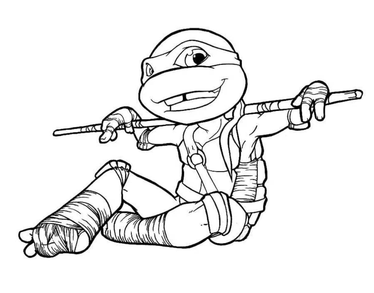 Playful ninja turtles donatello coloring book