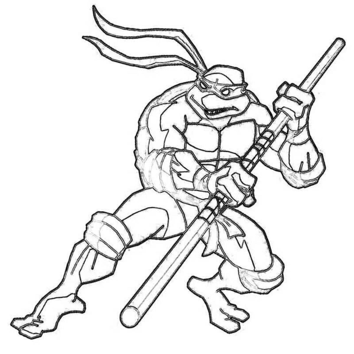 Donatello's brave ninja turtles coloring book