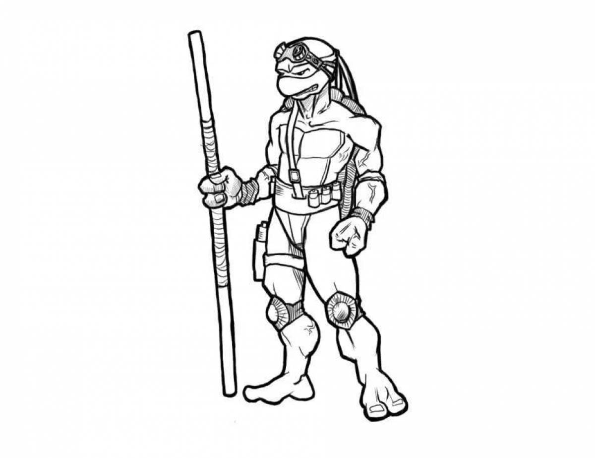 Donatello's fearless ninja turtles coloring page